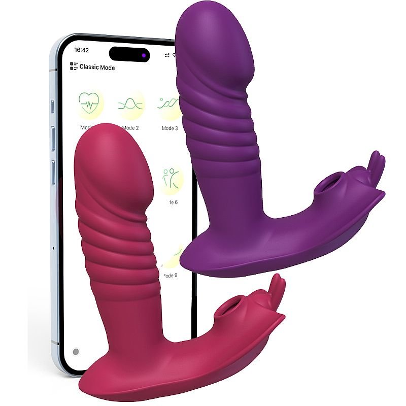 Vibrador de Ponto G e Clitóris com Pulsação - Joyce - APP - Vermelho