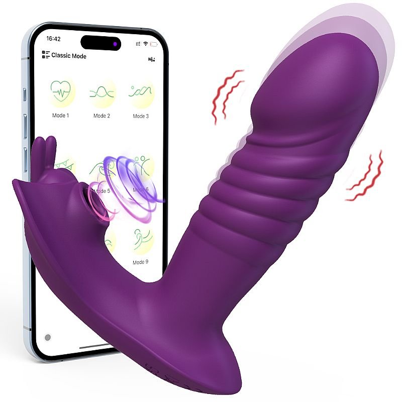 Vibrador de Ponto G e Clitóris com Pulsação - Joyce - APP - Roxo