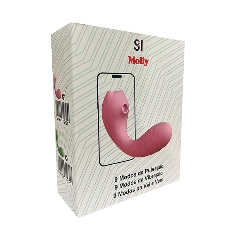 Vibrador de Ponto G e Clitóris com Pulsação - Molly - À Longa distância - APP - Rosa
