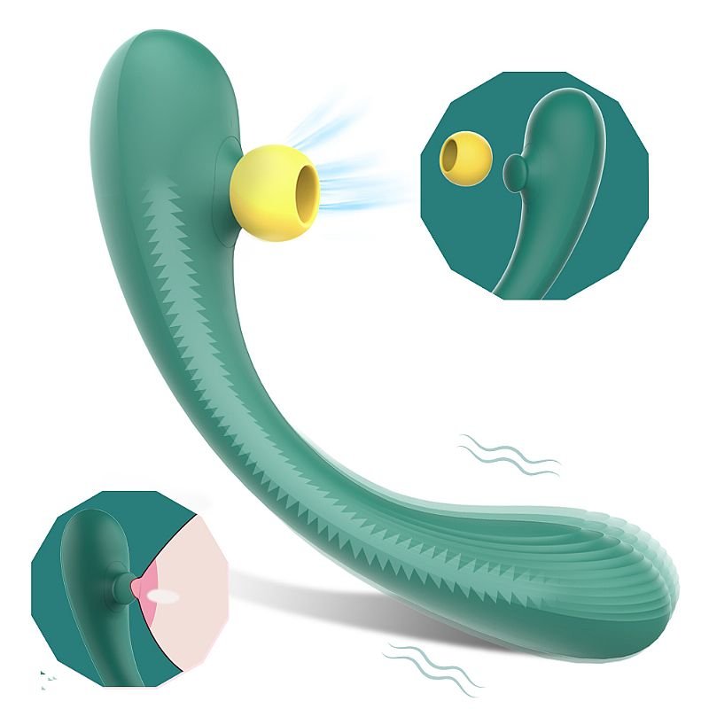 Vibrador de Ponto G e clitóris com pulsação - Recarregável - Mermaids Dream - S-Hande - Verde