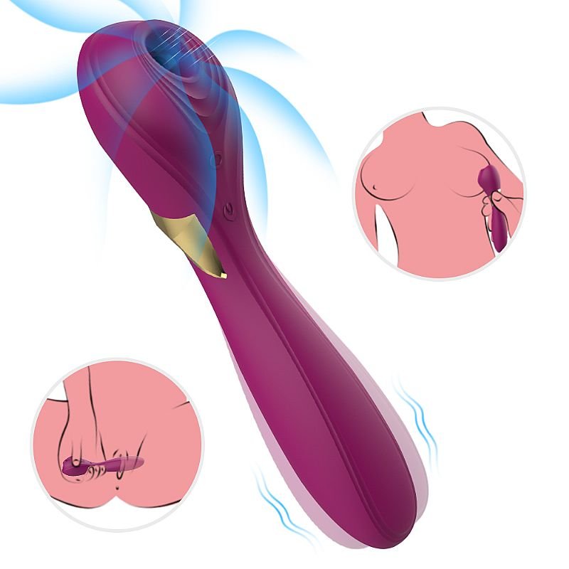 Vibrador de Ponto G e Clitóris com Pulsação - S-Hande