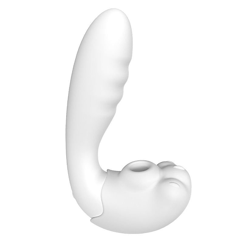 Vibrador de Ponto G e clitóris com Pulsação / Tapping - Kitty - S-Hande - Branco