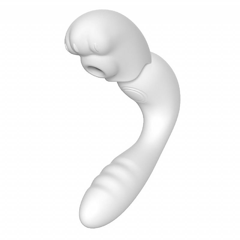 Vibrador de Ponto G e clitóris com Pulsação / Tapping - Kitty - S-Hande - Branco