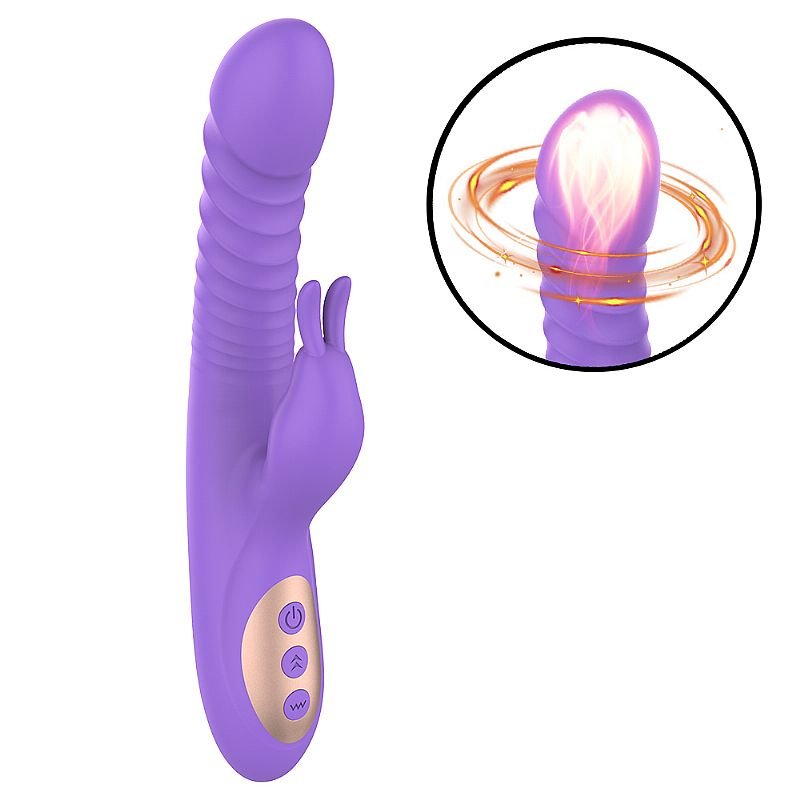 Vibrador de ponto G e clitóris com Pulsação - Vai e vem com Rotação 360° / Aquecimento