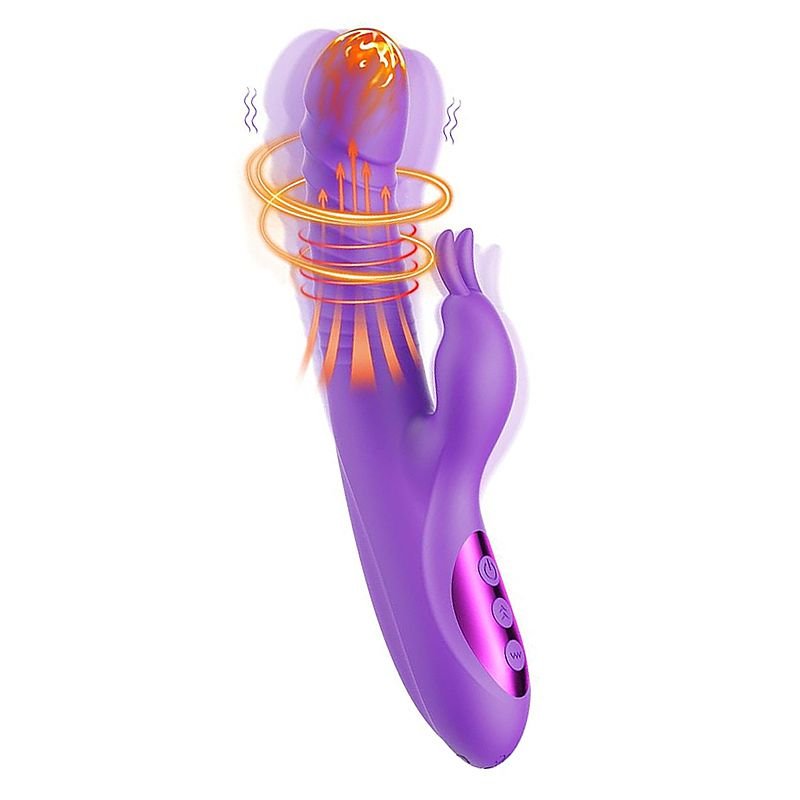 Vibrador de ponto G e clitóris com Pulsação - Vai e vem com Rotação 360° / Aquecimento