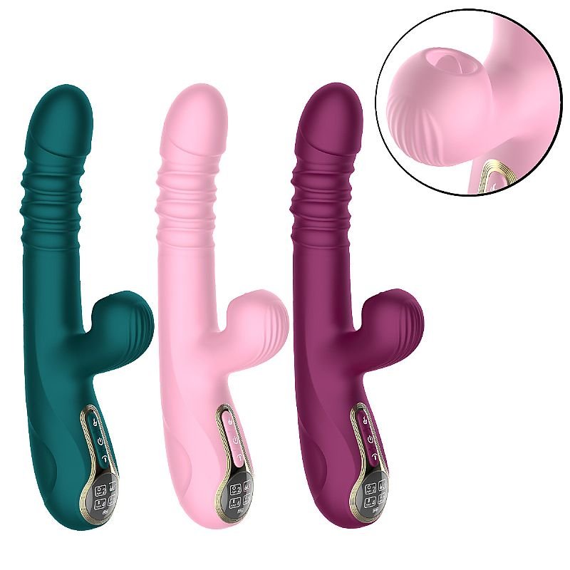 Vibrador de ponto G e clitóris com Pulsação - Vai e vem - Fabulous Secret - Vinho