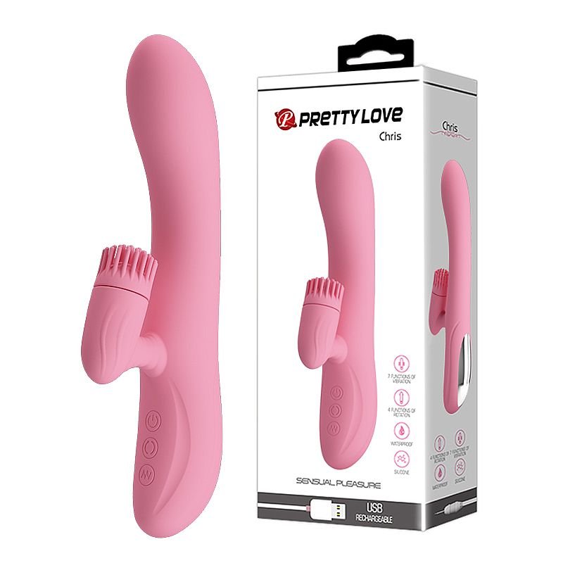 Vibrador de Ponto G e clitóris com Rotação - Chris - Pretty Love