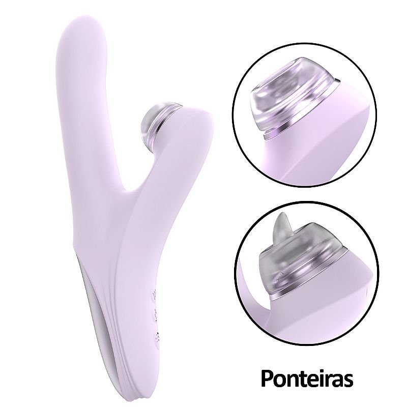Vibrador de Ponto G e Clitóris com Rotação de Esferas - Secret Language / com Ponteiras - S-Hande