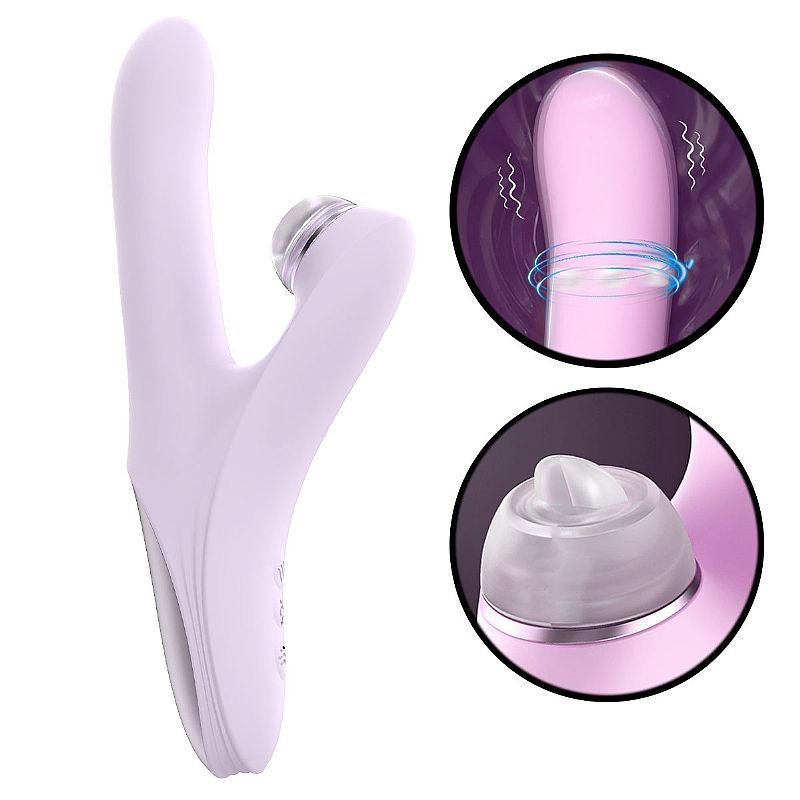 Vibrador de Ponto G e Clitóris com Rotação de Esferas - Secret Language / com Ponteiras - S-Hande