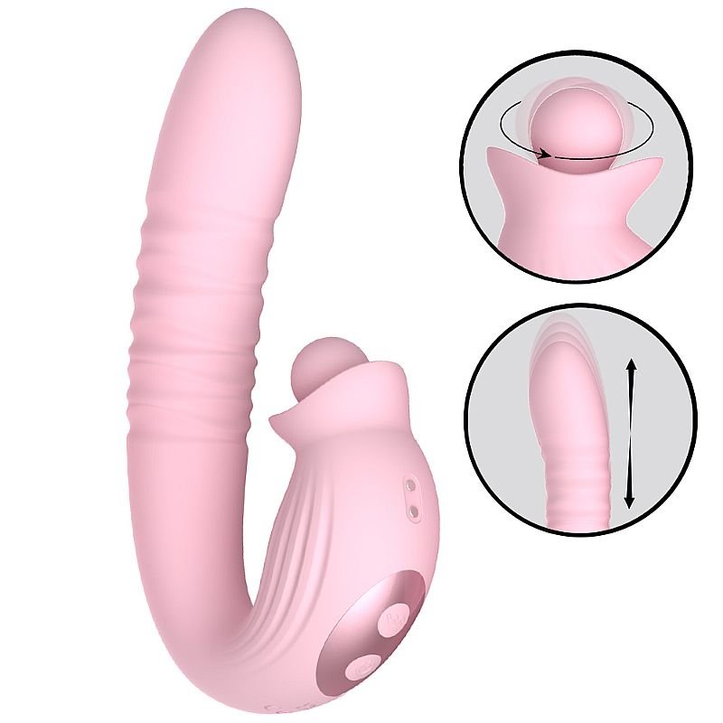 Vibrador de Ponto G e clitóris com Rotação e Vai e vem - Tiffany - SI WINYI