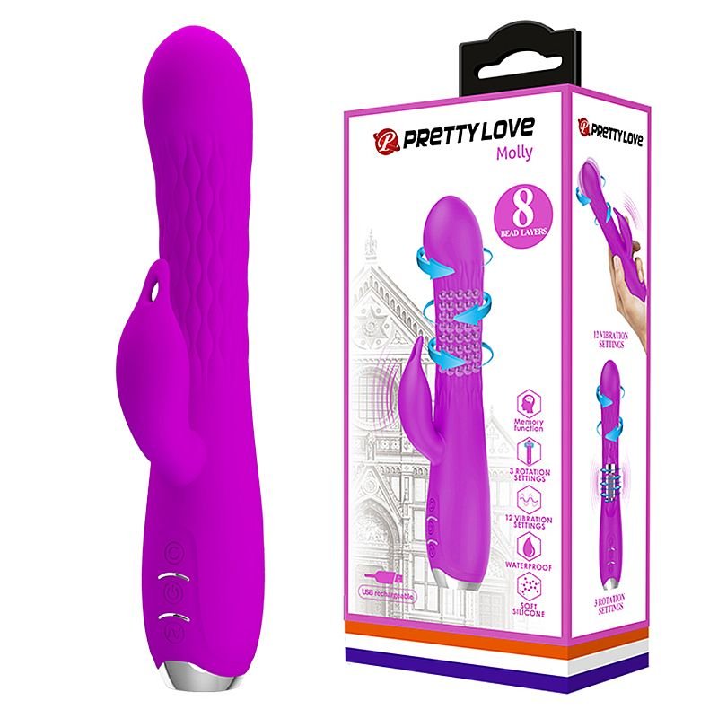 Vibrador de Ponto G e Clitóris com Rotação - Molly - Pretty Love