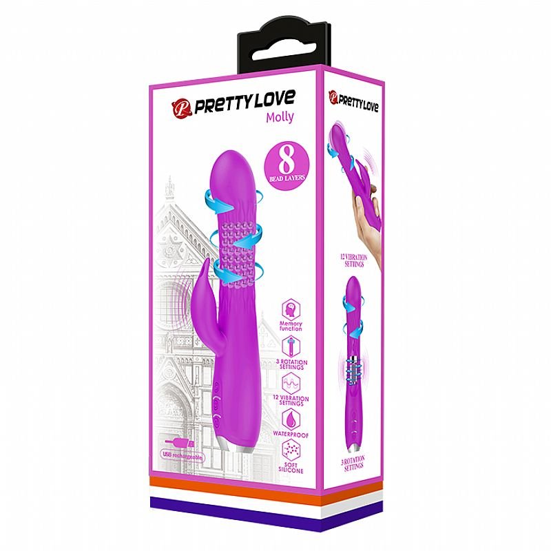 Vibrador de Ponto G e Clitóris com Rotação - Molly - Pretty Love