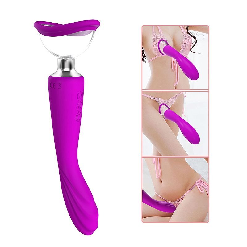 Vibrador de Ponto G e Clitóris com Sucção - Alan B - Roxo
