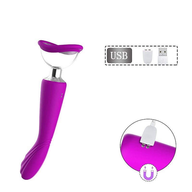 Vibrador de Ponto G e Clitóris com Sucção - Alan B - Roxo