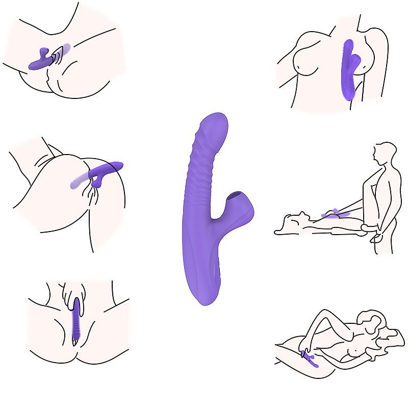 Vibrador de ponto G e clitóris com Sucção - Vai e vem com Rotação / Aquecimento 2