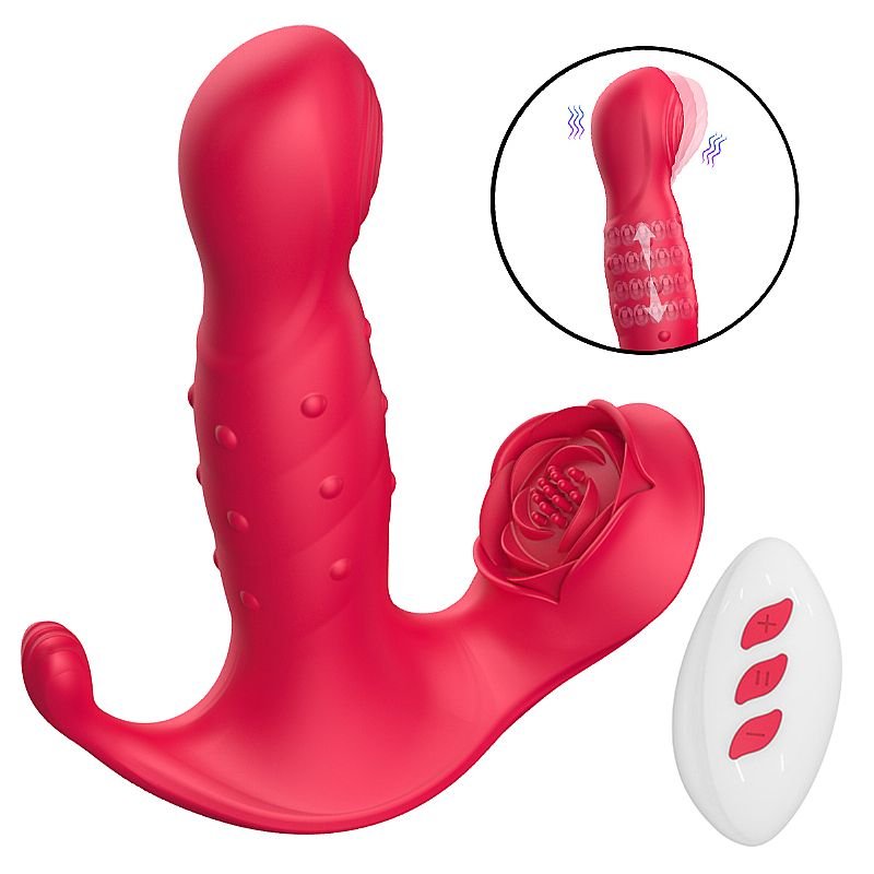 Vibrador de Ponto G e clitóris com Vai e Vem de Anel - Dedilhar / Tapping - Petty-B
