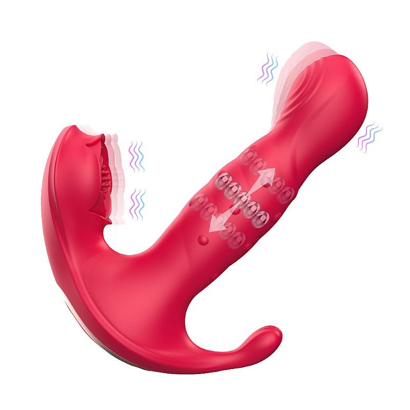 Vibrador de Ponto G e clitóris com Vai e Vem de Anel - Dedilhar / Tapping - Petty-B