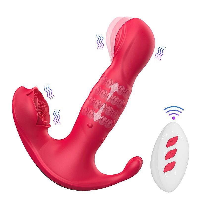 Vibrador de Ponto G e clitóris com Vai e Vem de Anel - Dedilhar / Tapping - Petty-B
