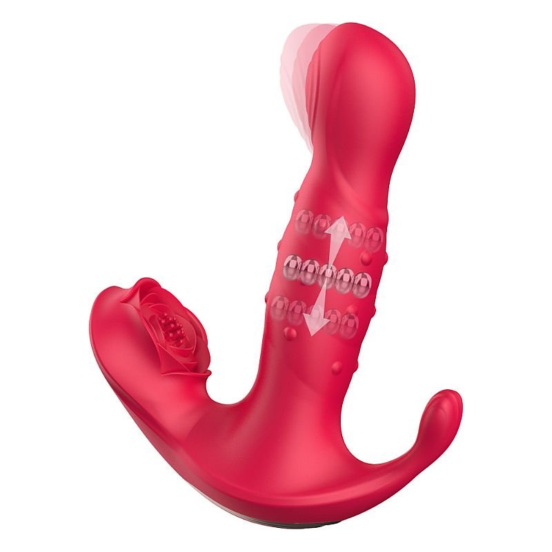 Vibrador de Ponto G e clitóris com Vai e Vem de Anel - Dedilhar / Tapping - Petty-B