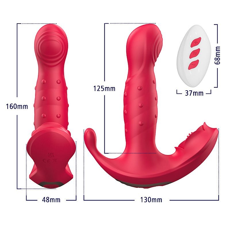 Vibrador de Ponto G e clitóris com Vai e Vem de Anel - Dedilhar / Tapping - Petty-B
