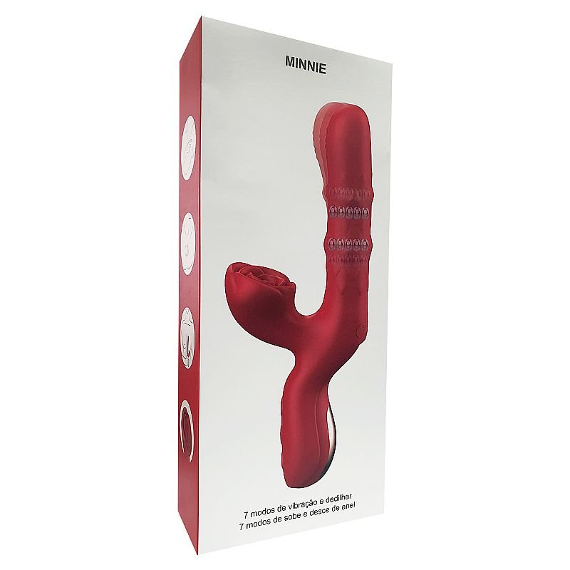 Vibrador de Ponto G e Clitóris com Vai e Vem de Anel - Dedilhar / Vem Cá - Minnie