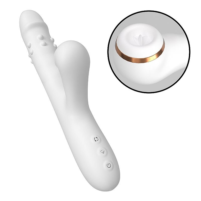 Vibrador de Ponto G e Clitóris com Vai e Vem de Esferas