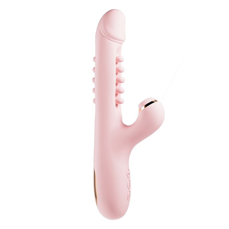 Vibrador de Ponto G e Clitóris com Vai e vem de Esferas - Lilith 3 em 1 - Vermelho