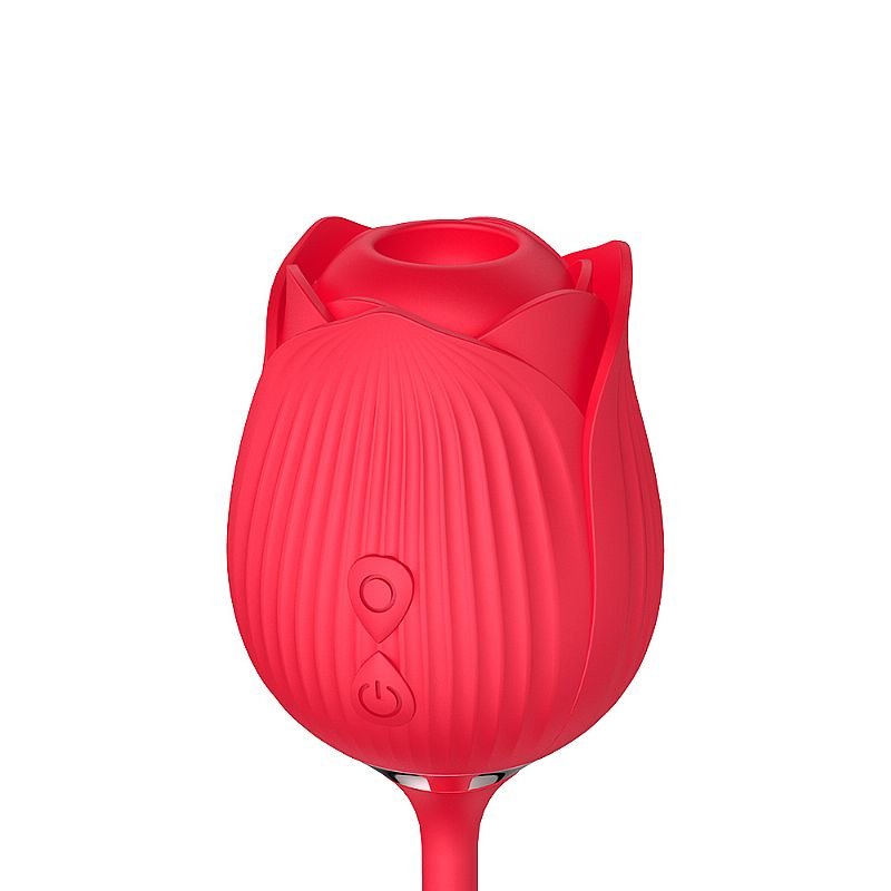 Vibrador de Ponto G e Clitóris com Vai e vem - Formato de Rosa - Hortênsia - Rosa