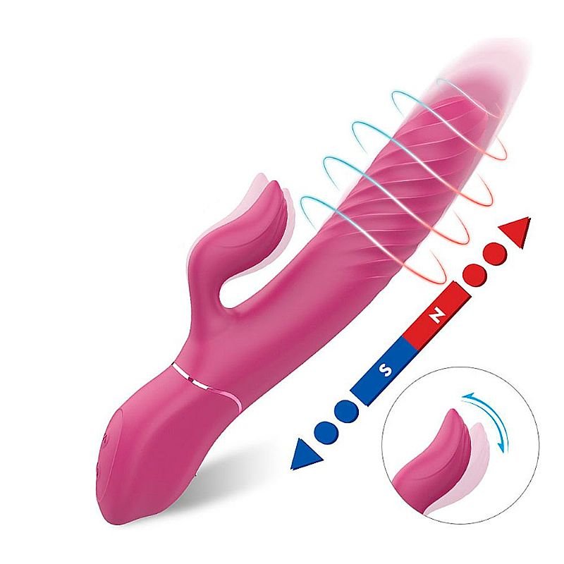 Vibrador de Ponto G e Clitóris com Vai e vem / Impulso - Lighters - S-Hande - Vinho