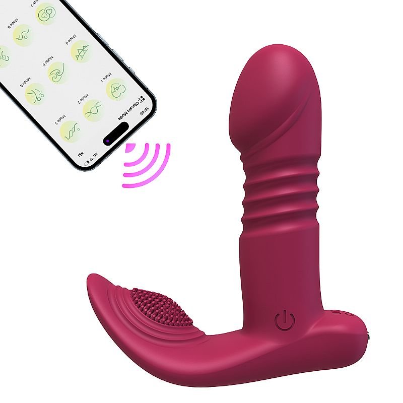 Vibrador de Ponto G e Clitóris com Vai e vem - Lillie - APP - Roxo