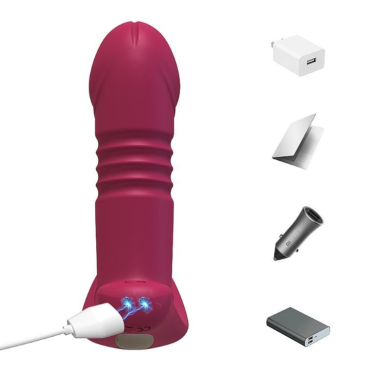 Vibrador de Ponto G e Clitóris com Vai e vem - Lillie - APP - Roxo