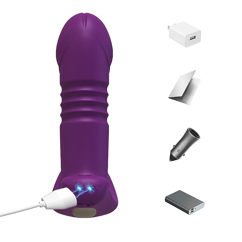 Vibrador de Ponto G e Clitóris com Vai e vem - Lillie - APP - Vermelho
