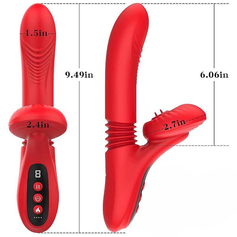Vibrador de Ponto G e Clitóris com Vai e vem - Preto