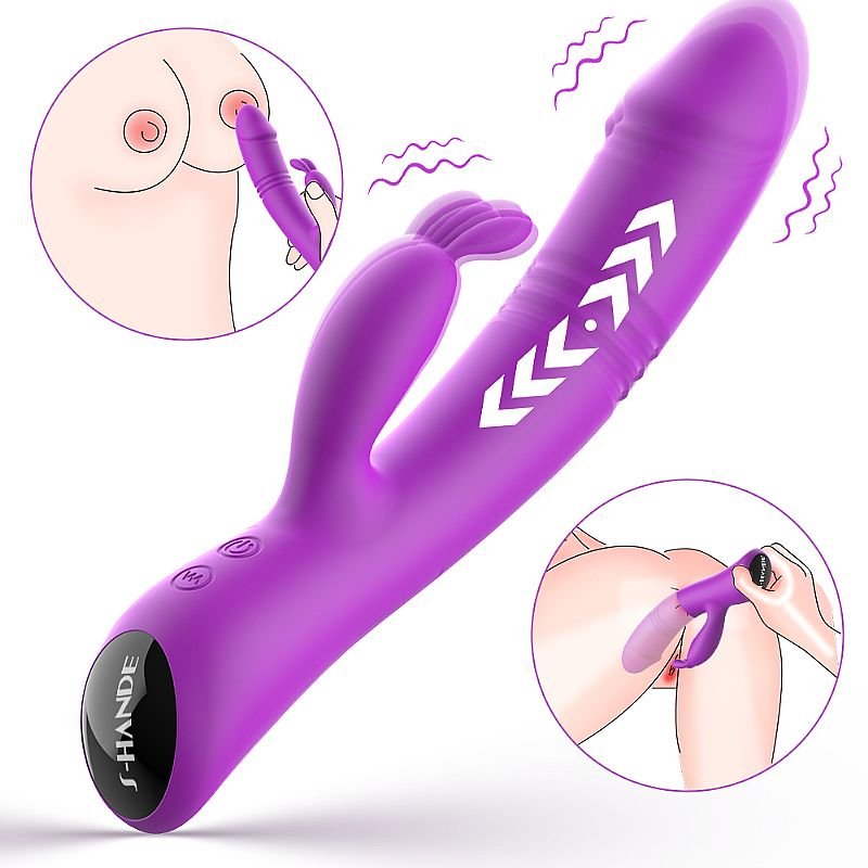 Vibrador de Ponto G e clitóris - com vai e vem - Randy - S-Hande - Roxo