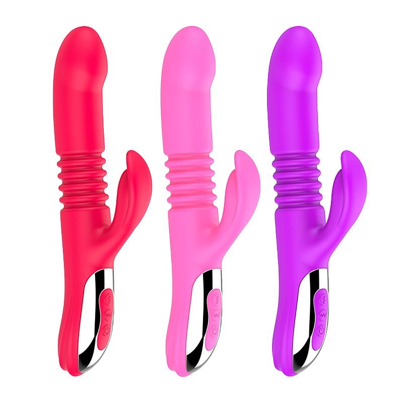 Vibrador de Ponto G e clitóris com Vai e vem - Stretch - Roxo