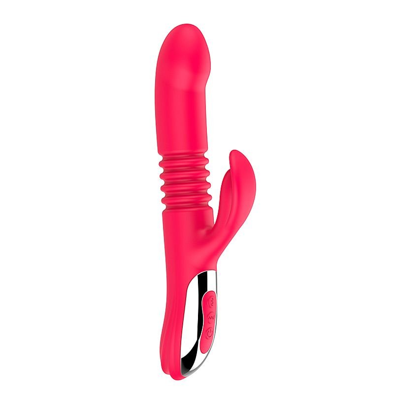 Vibrador de Ponto G e clitóris com Vai e vem - Stretch - Vermelho