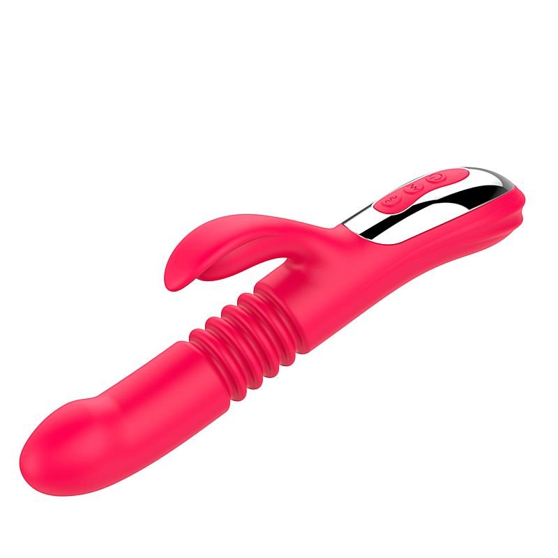 Vibrador de Ponto G e clitóris com Vai e vem - Stretch - Vermelho