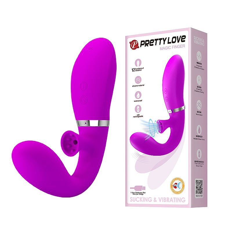 Vibrador de ponto G e clitóris - Desirable Magic Finger - Função Sucção - Pretty Love