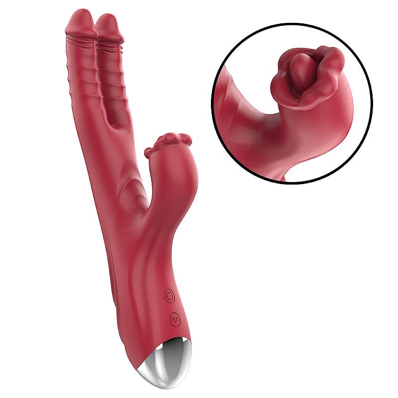 Vibrador de Ponto G e clitóris Duplo - Dedilhar / Vem cá - 25,3 x 4,0cm - Twin-Vibe