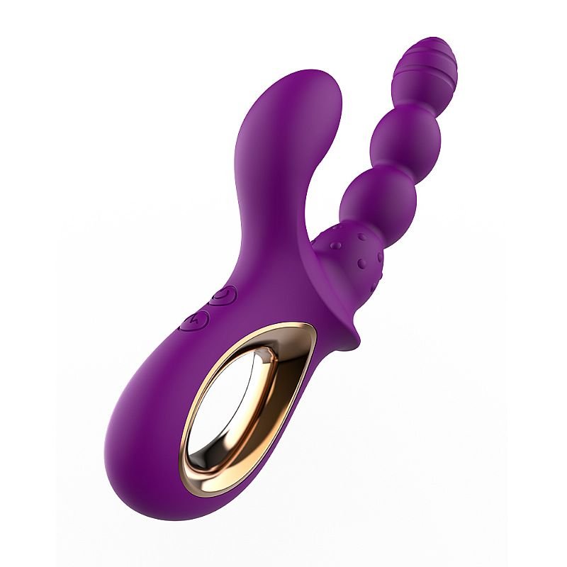 Vibrador de Ponto G e Clitóris - Escalonado - Roxo
