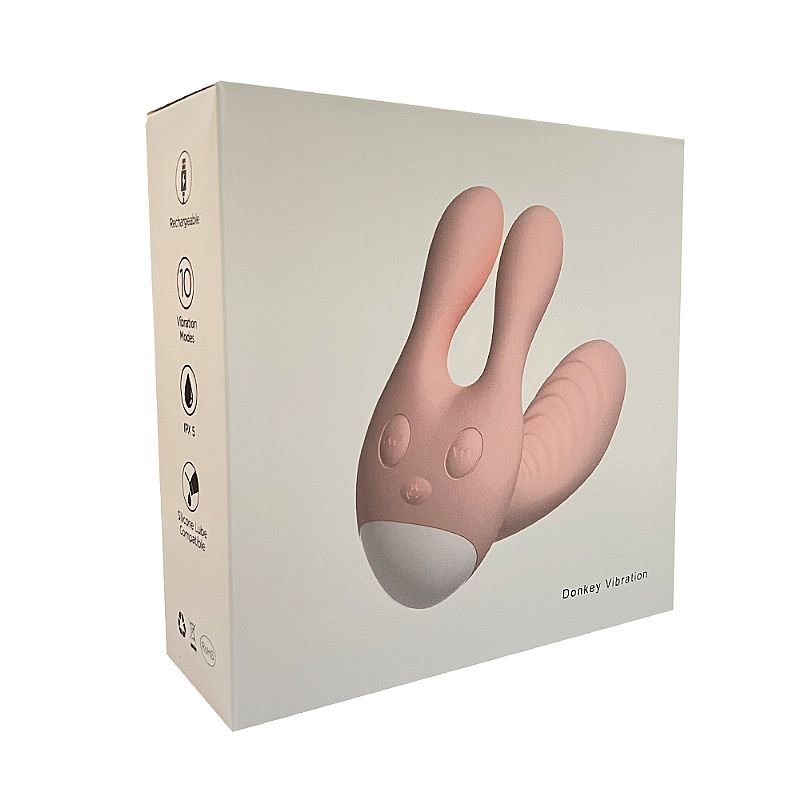 Vibrador de Ponto G e clitóris - Formato de coelho - Donkey - Rosa
