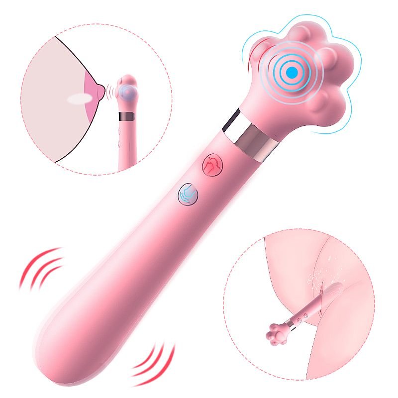 Vibrador de Ponto G e Clitóris - Formato de Patinha - Meow - S-Hande - Rosa
