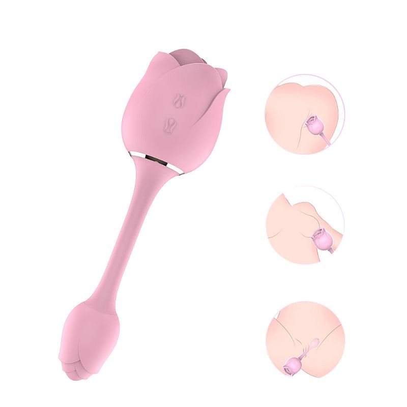 Vibrador de Ponto G e Clitóris - Immortal flower 3 Rosa - S-Hande - Vermelho