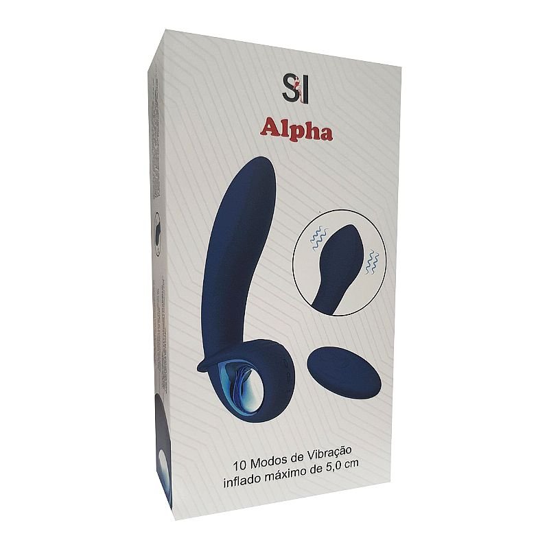 Vibrador de ponto G e clitóris - Inflável na ponta / Controle Remoto - Alpha