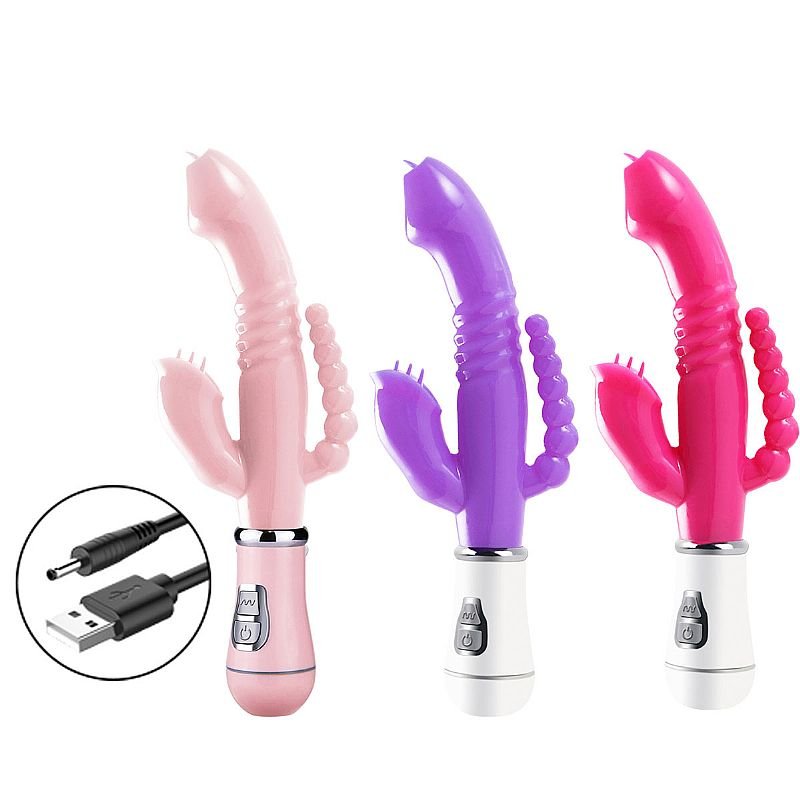Vibrador de Ponto G e Clitóris - Jelly - Recarregável - 3 em 1 - Pink