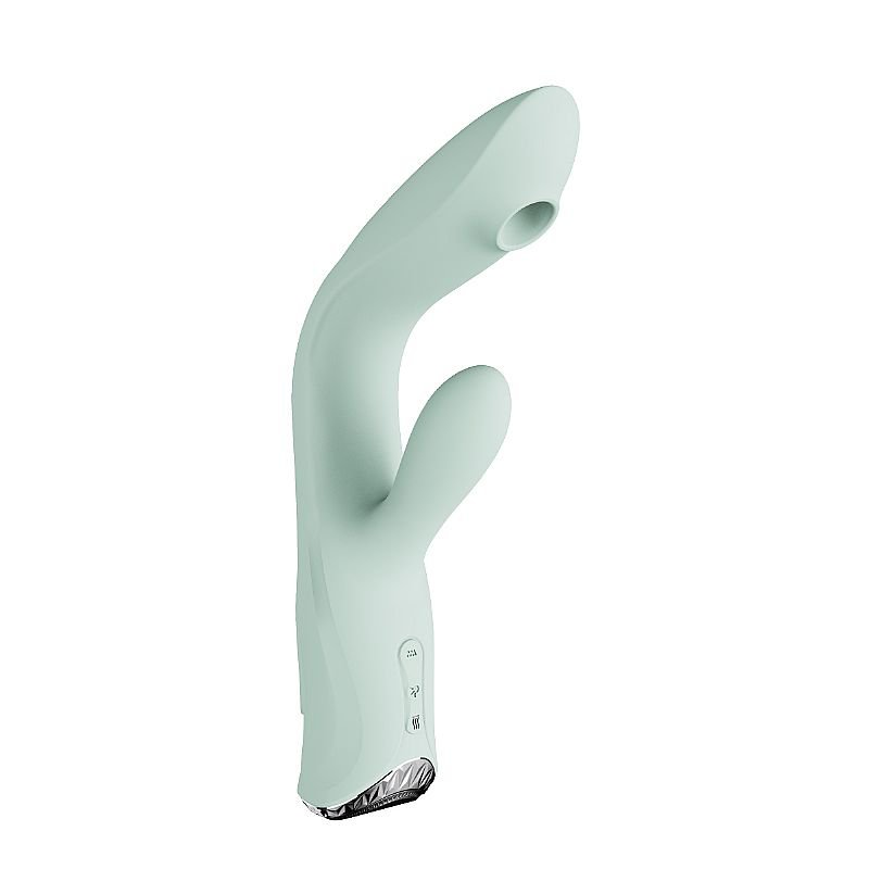 Vibrador de Ponto G e Clitóris / Pulsação - Com tela de LCD e Recarregável - Verde
