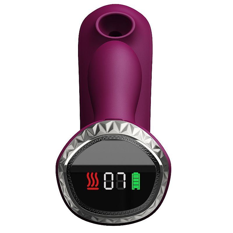 Vibrador de Ponto G e Clitóris / Pulsação - Com tela de LCD e Recarregável - Vinho