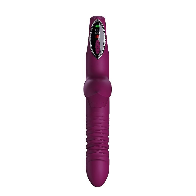 Vibrador de Ponto G e Clitóris / Pulsação com vai e vem - Com tela de LCD - Rosa