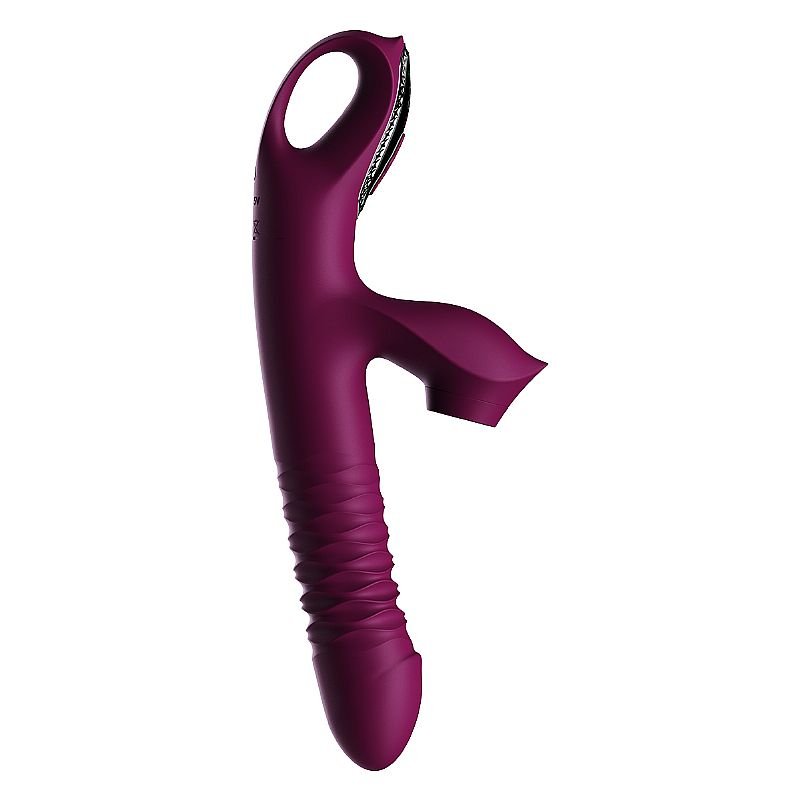 Vibrador de Ponto G e Clitóris / Pulsação com vai e vem - Com tela de LCD - Rosa