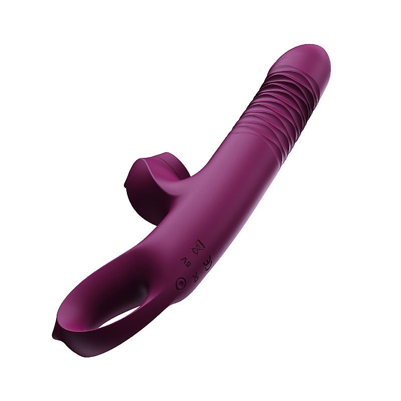 Vibrador de Ponto G e Clitóris / Pulsação com vai e vem - Com tela de LCD - Rosa